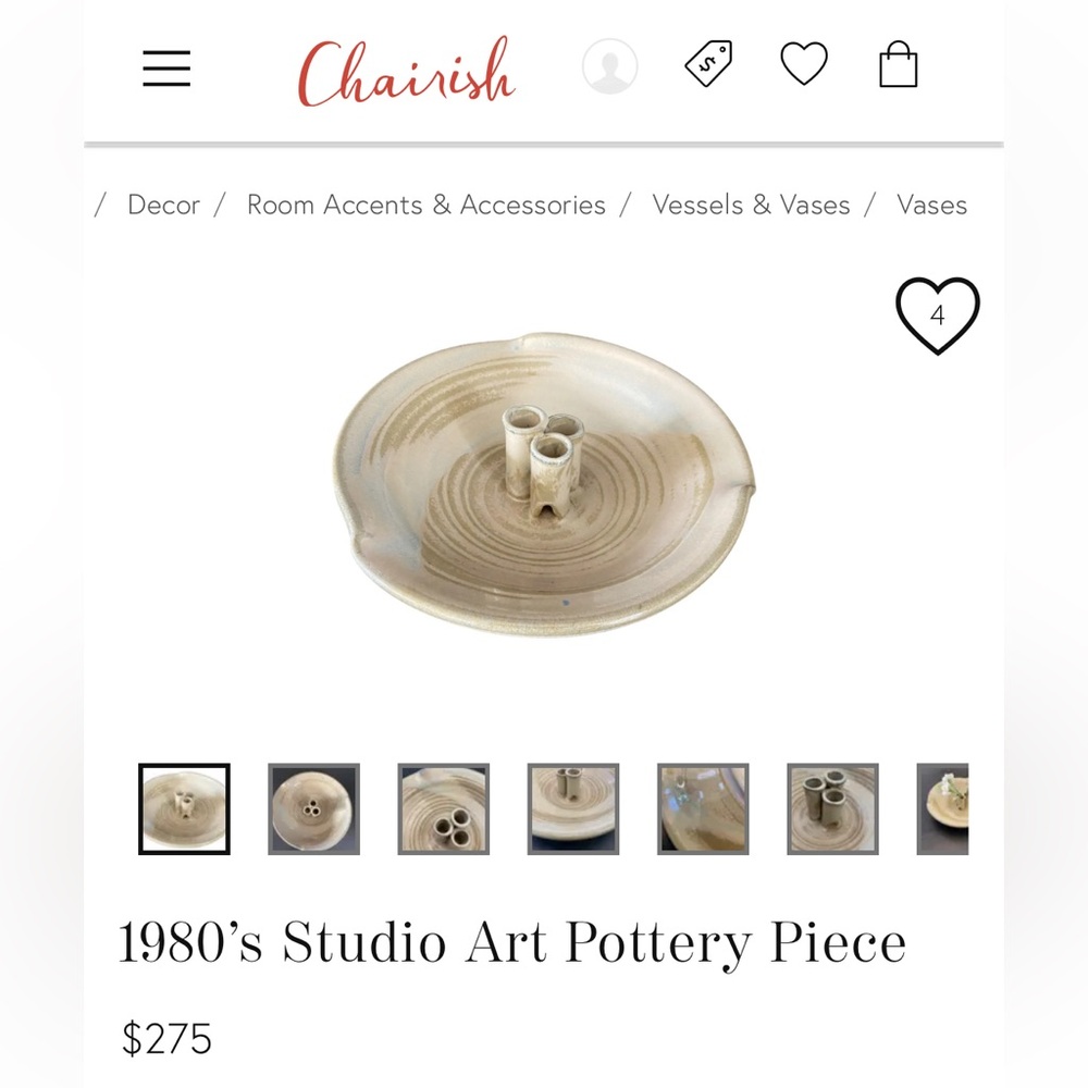 RARE Vintage 80’s Ikebana Flower Vase Japanese  StudioArt Pottery SignedbyArtist